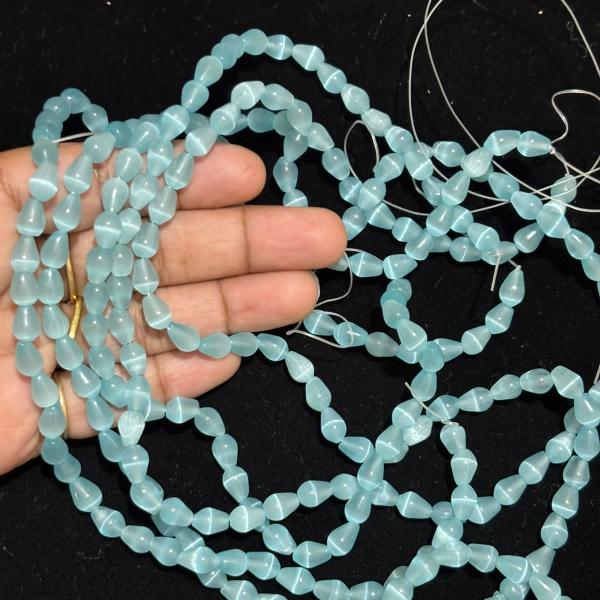 Monalisa Drop Shape Beads Light Sky Blue 8 x 6mm