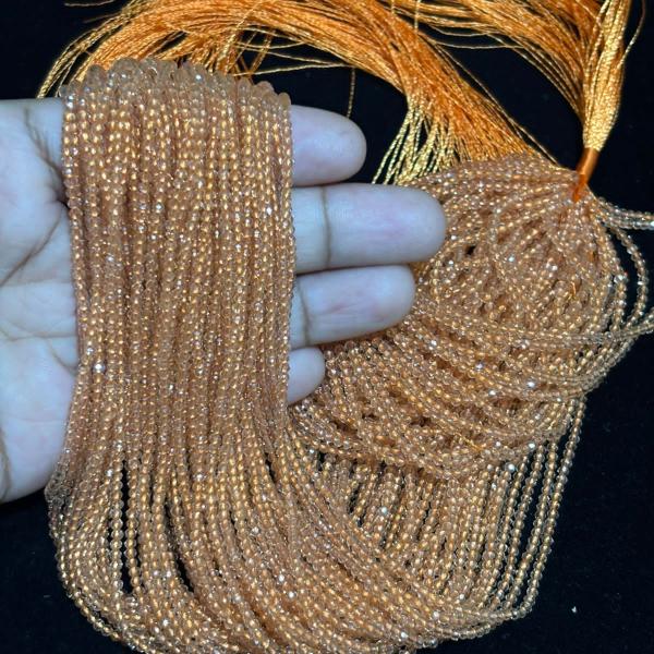 2mm Hydro (Glass) Beads, Light Orange , Minimum Order Qty 5 lines