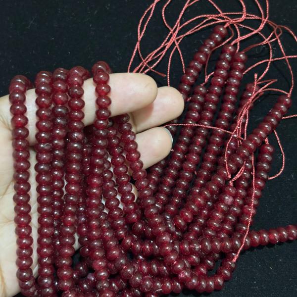 ONYX   rondelle smooth beads maroon colour 3.5mm