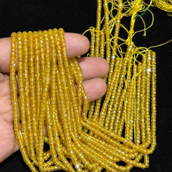 CZ Beads Yellow Colour 3mm