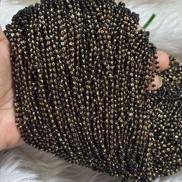 Micro Plated Black Beads Chain 28 to 30 inch's