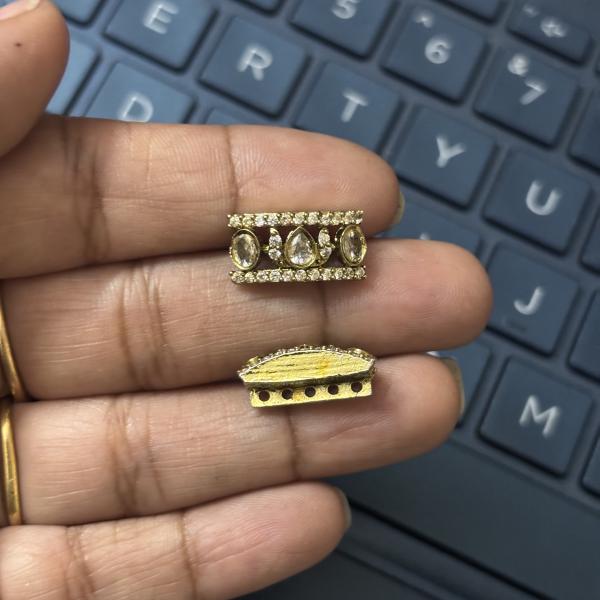 Mehandi Finish Victorian Lotus Side Pendants, Set of 1 pair