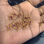 Gold Shade Polki Drop with 4 sides Connectors, Sold by 1 pc