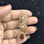Gold Finish Pendant with 8 holes without Earrings , sold by 1 pc, Colours Available, by default Green Colour will be picked , please select size.