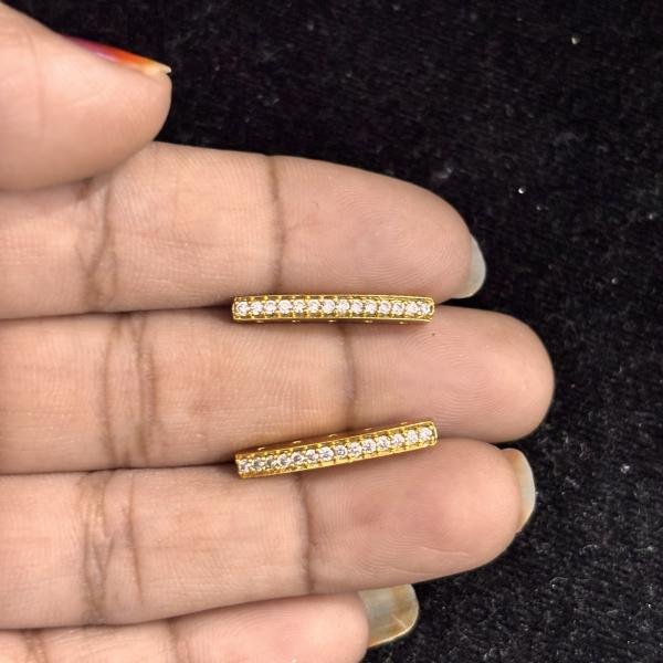 Victorian CZ Connectors with 5 Holes , set of 1 pair