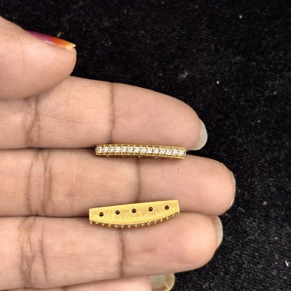 Victorian CZ Connectors with 5 Holes , set of 1 pair