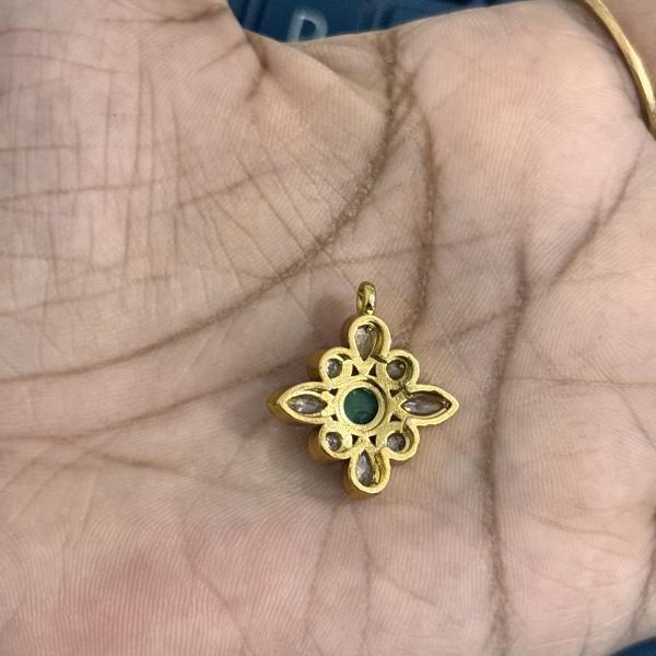 Gold Finish Small Pendant with one connector, Sold by 1 Pc