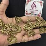 Victorian Heavy Pendants with earrings (Colours Available)