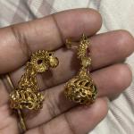 Gold Replica Butta Earings without Hanggings in Bottom ,set of 1 pair