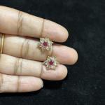 Gold Replica Flower studs with screw back ,set of 1 pair