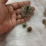 Victorian Mehandi finish Pendant With Stud Earrings (Colours Available)