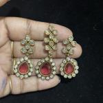 Mehandhi Finish Pendant with 6 holes with Earrings , sold by 1 pc, Colours Available