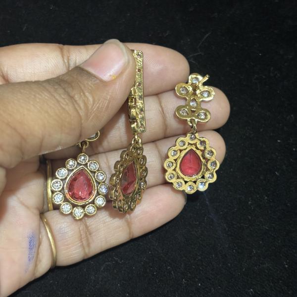 Mehandhi Finish Pendant with 6 holes with Earrings , sold by 1 pc, Colours Available