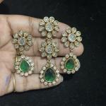 Mehandhi Finish Pendant with 8 holes with Earrings , sold by 1 pc, Colours Available