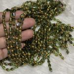 Crystal Drop Shape with Gold mix , 6.7 x 4mm , Colours Available