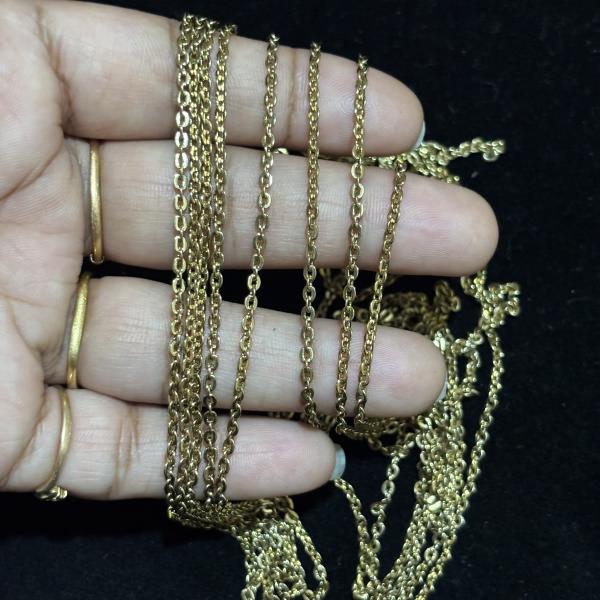 Micro Plated Mehandhi Polished Chandra Haram Link Chain ,Sizes Available