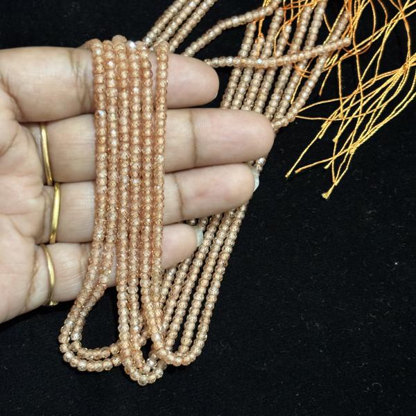 CZ Beads Honey Gold Colour 3mm