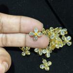 4 stone Polki Flowers with 3 hole’s back side, sold by 1 Pc