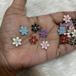 Small Flower with stone Charms , Colours Available , Pack of 6 pcs