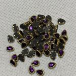 Kundhan Stone Purple Drop Shape 4x6mm