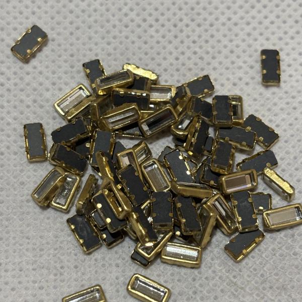 Kundhan Stone White Rectangle - 3 x 7mm