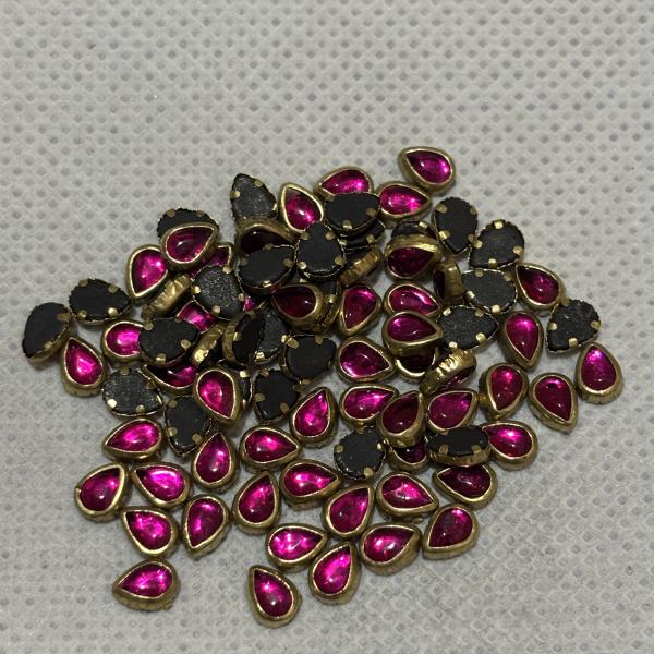 Kundhan Stone Pink Drop Shape 4x6mm