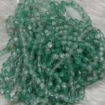 Crackle Beads White & Green 8.2x7.5mm