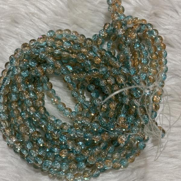 Crackle Beads Copper & Blue 8.2x7.5mm