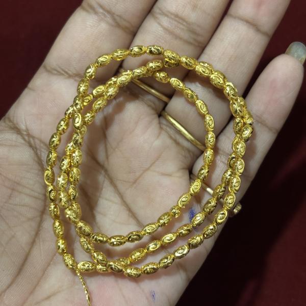 Micro Plated Rice Beads 4.5 X3mm , sold by 1 string