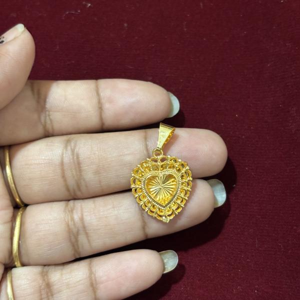 Micro Plated Double Heart Shape Pendant, Sold by 1 pc