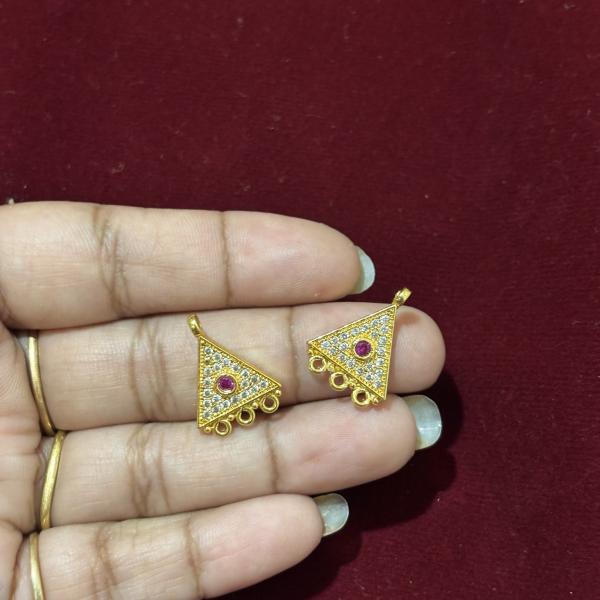 Micro Plated Samosa 3 line Connectors, set of 1 pair