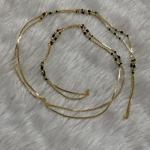 Micro Plated Customized Long Single line Black Beads 30inch