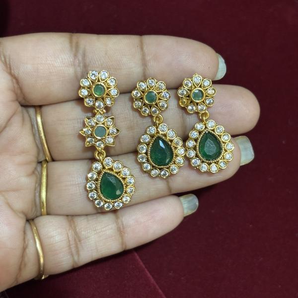 Gold Finish Pendant with 7 holes with Earrings , sold by 1 pc, Colours Available