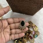 Victorian Big Stone small pendant without earrings ( colours available)