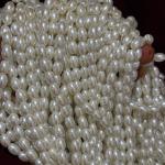 Rice Pearls 8 X 6 mm White Shade, sold by 1 line
