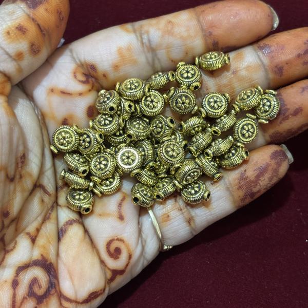 Oxidized Nakshi balls 10X8 mm ,Minimum qty 10pcs