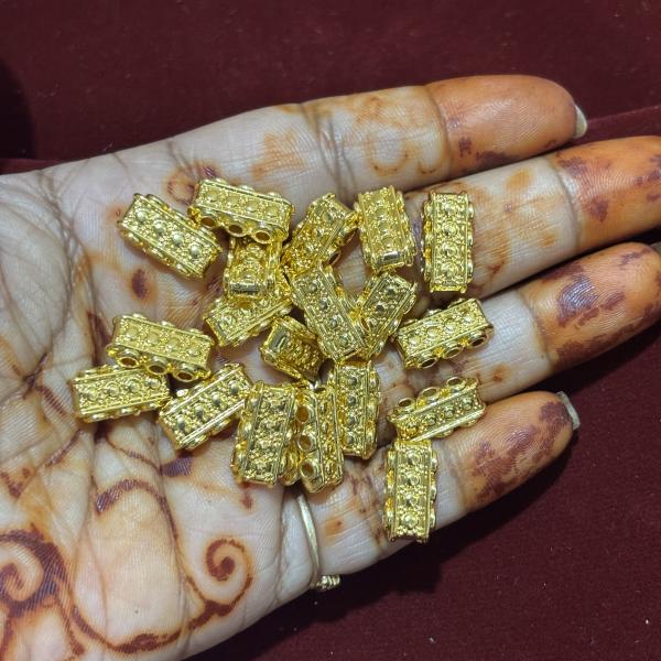 Micro Plated Rectangle 3 line Connectors, sold by 10gm Pack