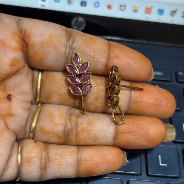 Antique Shade Pink Colour Changeable Studs, Set of 1 pair