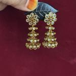 Antique Shade Flower Shape Ear Hangings, Set of 1 Pair