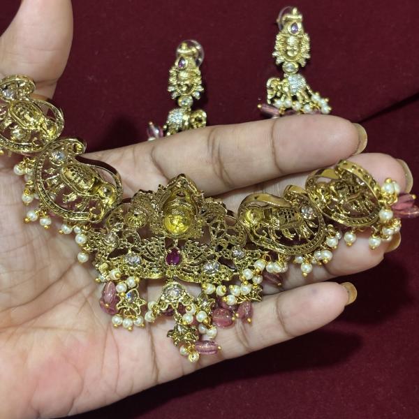 Heavy Victorian Balaji Pendants with earrings