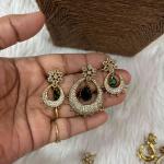 Chandballi Victorian Pendant With Earrings (Colours Available)