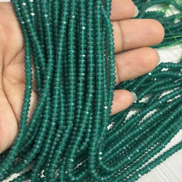 Premium Green Emerald Tire Cut Beads , sold by 1 string
