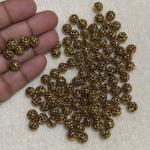 Antique Gold Nakshi balls  7.3x7.4mm Sold By 1 pc