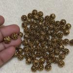 Antique Gold Nakshi balls  7.7x8.1mm Sold By 1 pc