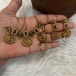 Kemppu stone Multi colour pendant with Earrings