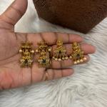 Matt Finish Laxmi Devi side pendants With Earrings