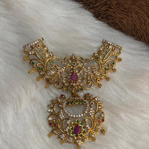 One Gram Gold Rani haram Pendant Without Earrings