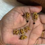 Balaji Small Pendant with Black Beads Earrings