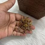 Antique Finish Lakshmi Devi Pendants with 3 hanging drops without earrings