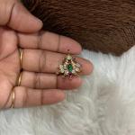 Multi colour Kundan Small Pendant Double Peocock model